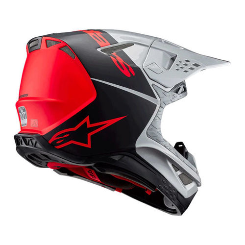 קסדת שטח ALPINESTARS SUPERTECH S-M10 FLOOD כסף/שחור/כתום