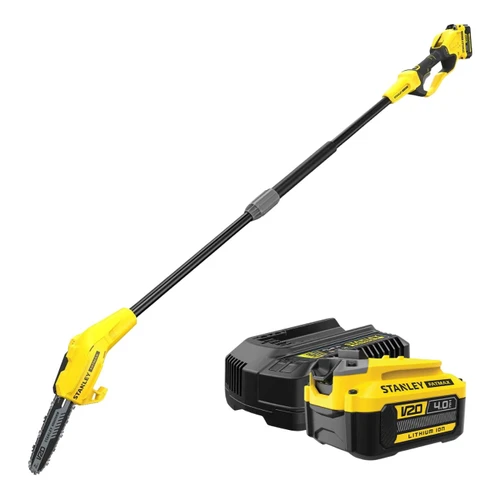 משור שרשרת טלסקופי נטען STANLEY FATMAX V20 + סוללה 4AH + מטען 20
