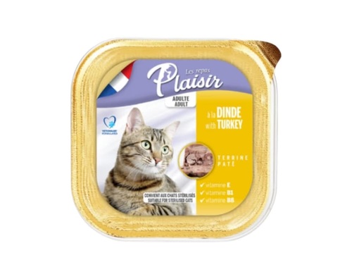 PLAISIR מעדן פלז'יר לחתול הודו 100 גרם