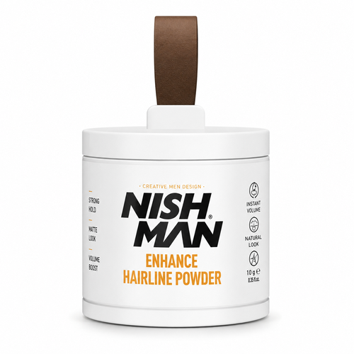 אבקת כיסוי לשיער NISHMAN Hair Concealer Powder Dark Brown 10g – לכיסוי שיער לבן ושורשים