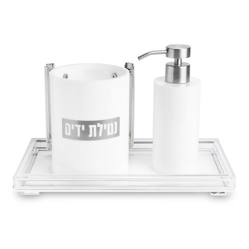 סט נטלה מהודרת וסבונייה אקריליק על מגש