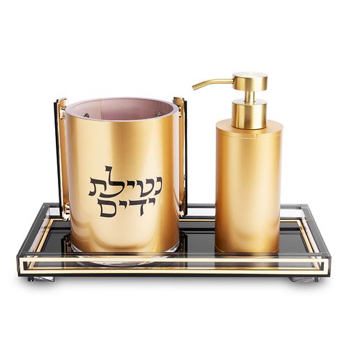 סט נטלה וסבונייה יוקרתי מאקריליק כולל מגש מעוצב