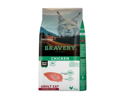 bravery cat chicken- ברייברי חתול עוף מסורס 7 ק