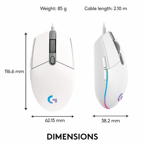 Logitech G102 LIGHTSYNC RGB Gaming Mouse – עכבר גיימינג RGB מקצועי