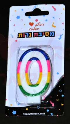 נר מספר צבעוני לבחירה 0-9