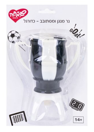 נר מנגן ומסתובב בצורת כדורגל