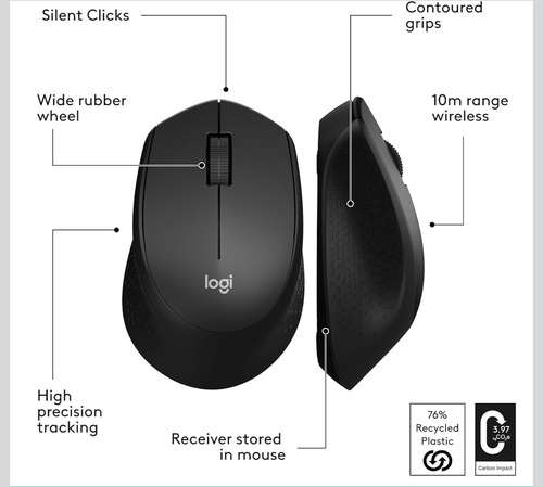 Logitech M330 Silent Wireless Mouse – עכבר אלחוטי שקט וארגונומי