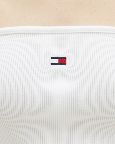 סטרפלס TOMMY JEANS מידות XS-XL לנשים בגוון לבן