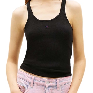 גופיה TOMMY JEANS מידות XS-XL לנשים בגוון שחור ריב