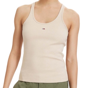 גופיה TOMMY JEANS מידות XS-XL לנשים בגוון שמנת