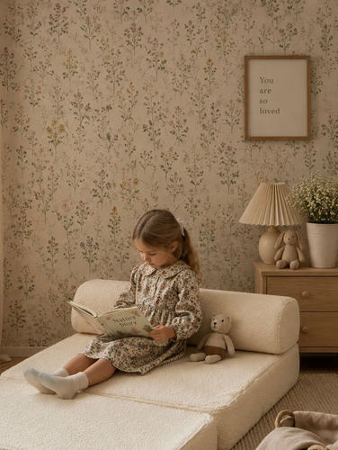 ספת נפתחת Coco מבד טדי בצבע Cotton White – כורסה שהופכת למיטה - מאמו