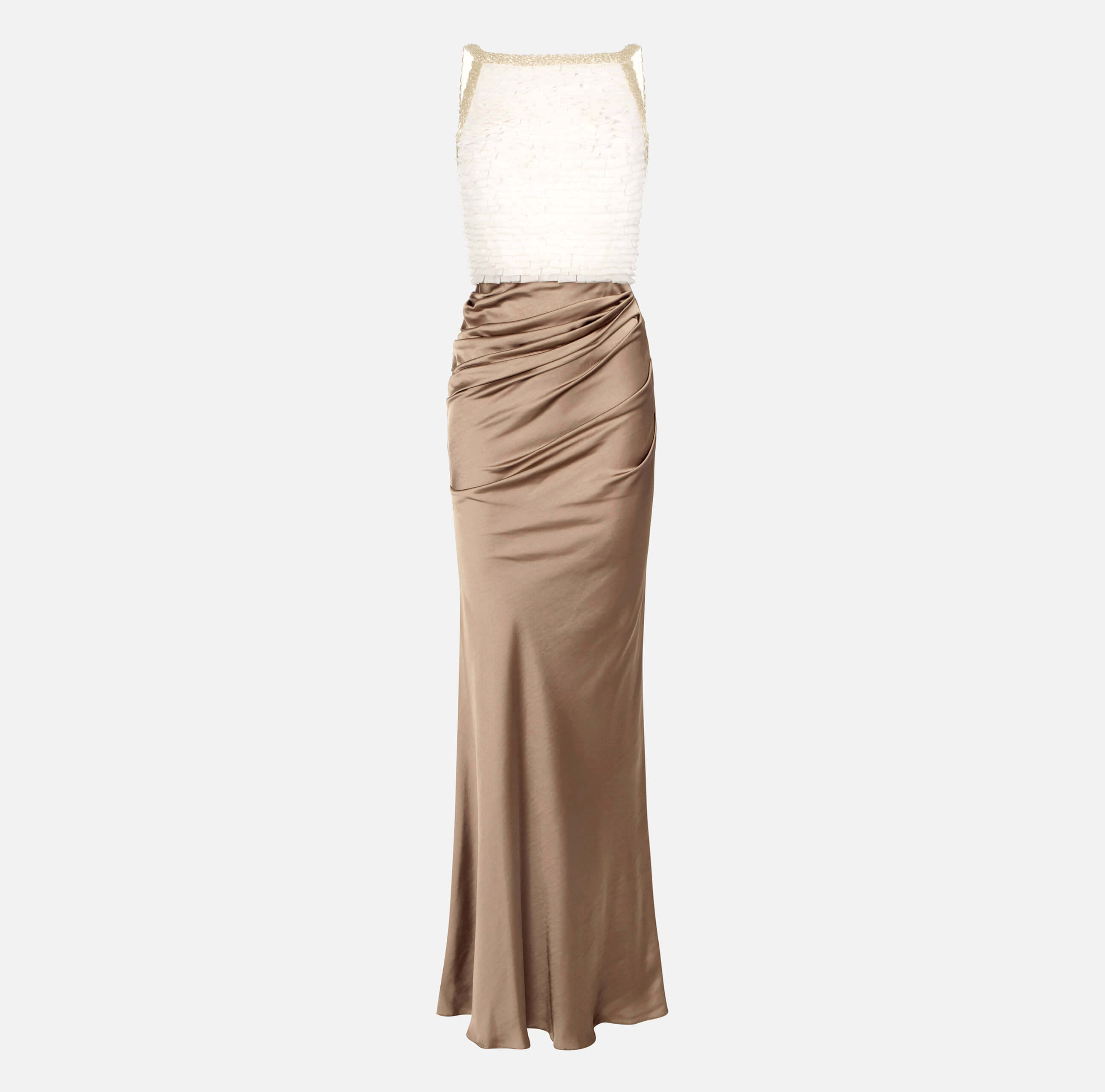 Red Carpet dress in satin and tulle fabrics