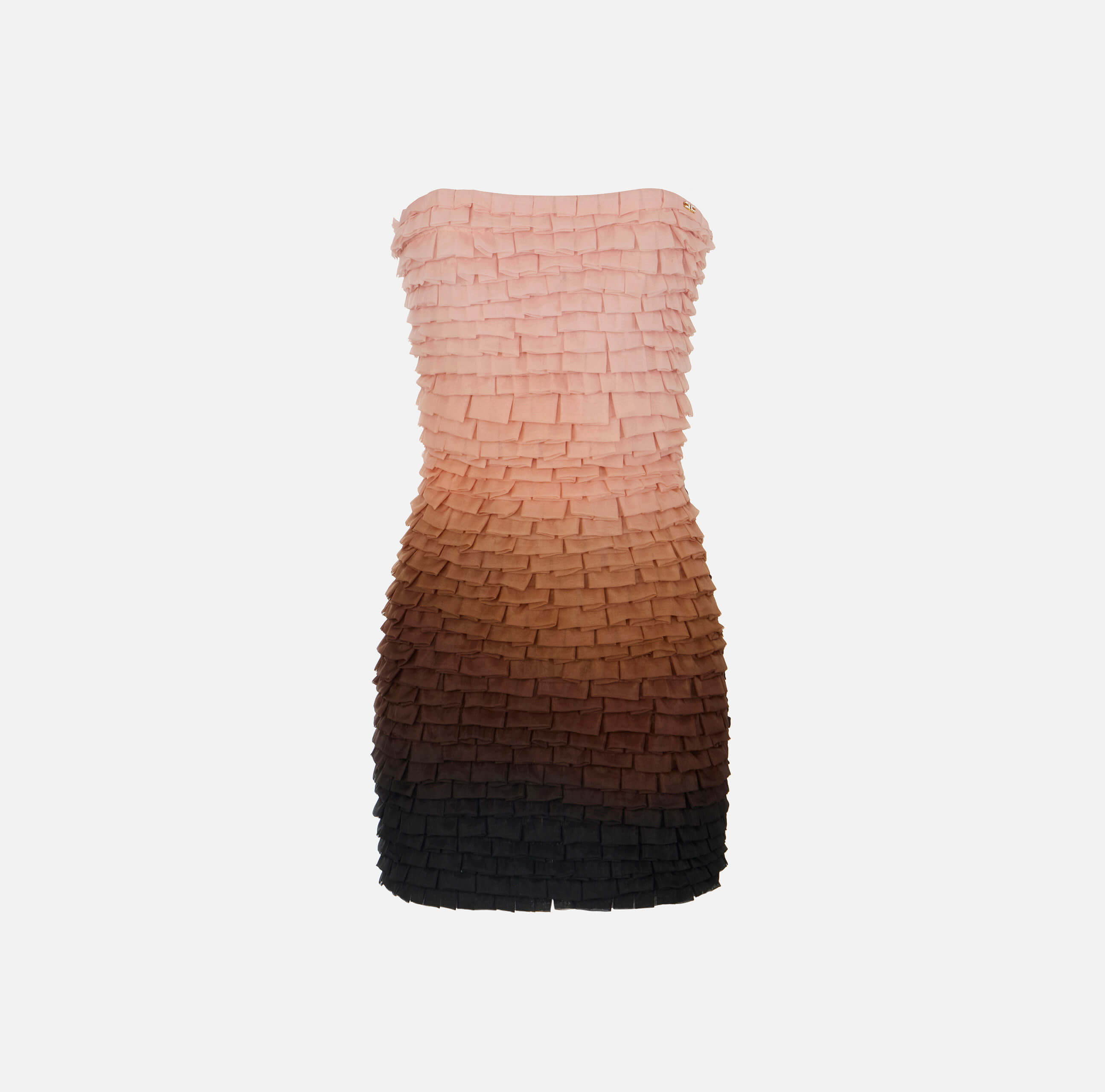 Mini dress in graduated tulle fabric