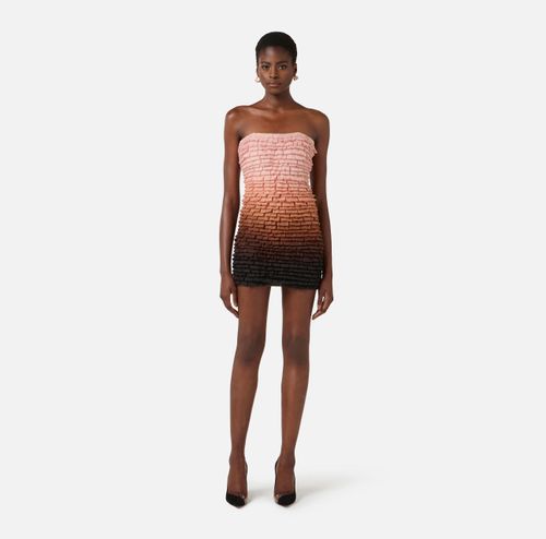 Mini dress in graduated tulle fabric