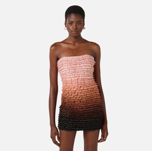 Mini dress in graduated tulle fabric