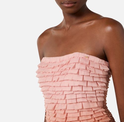 Mini dress in graduated tulle fabric