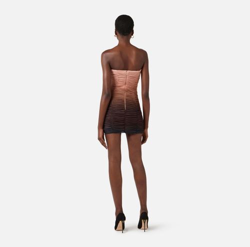 Mini dress in graduated tulle fabric
