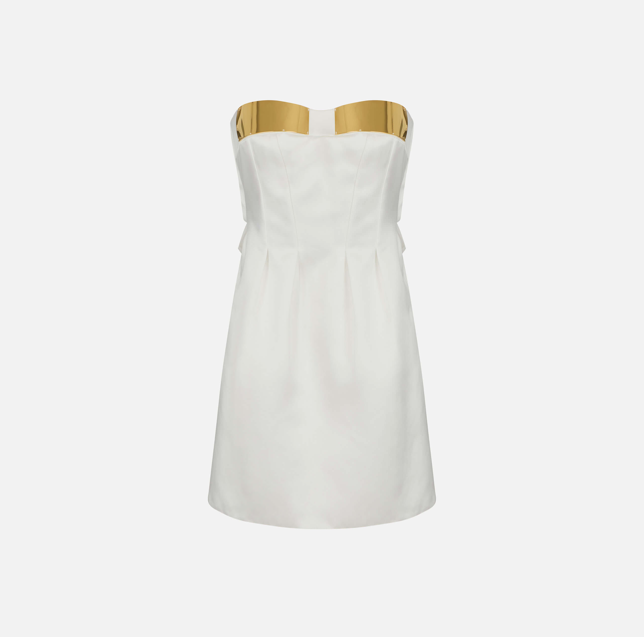 Mini dress in duchess satin with jewel cups