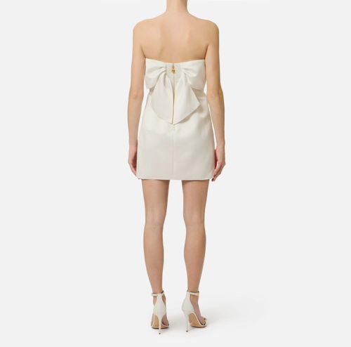 Mini dress in duchess satin with jewel cups