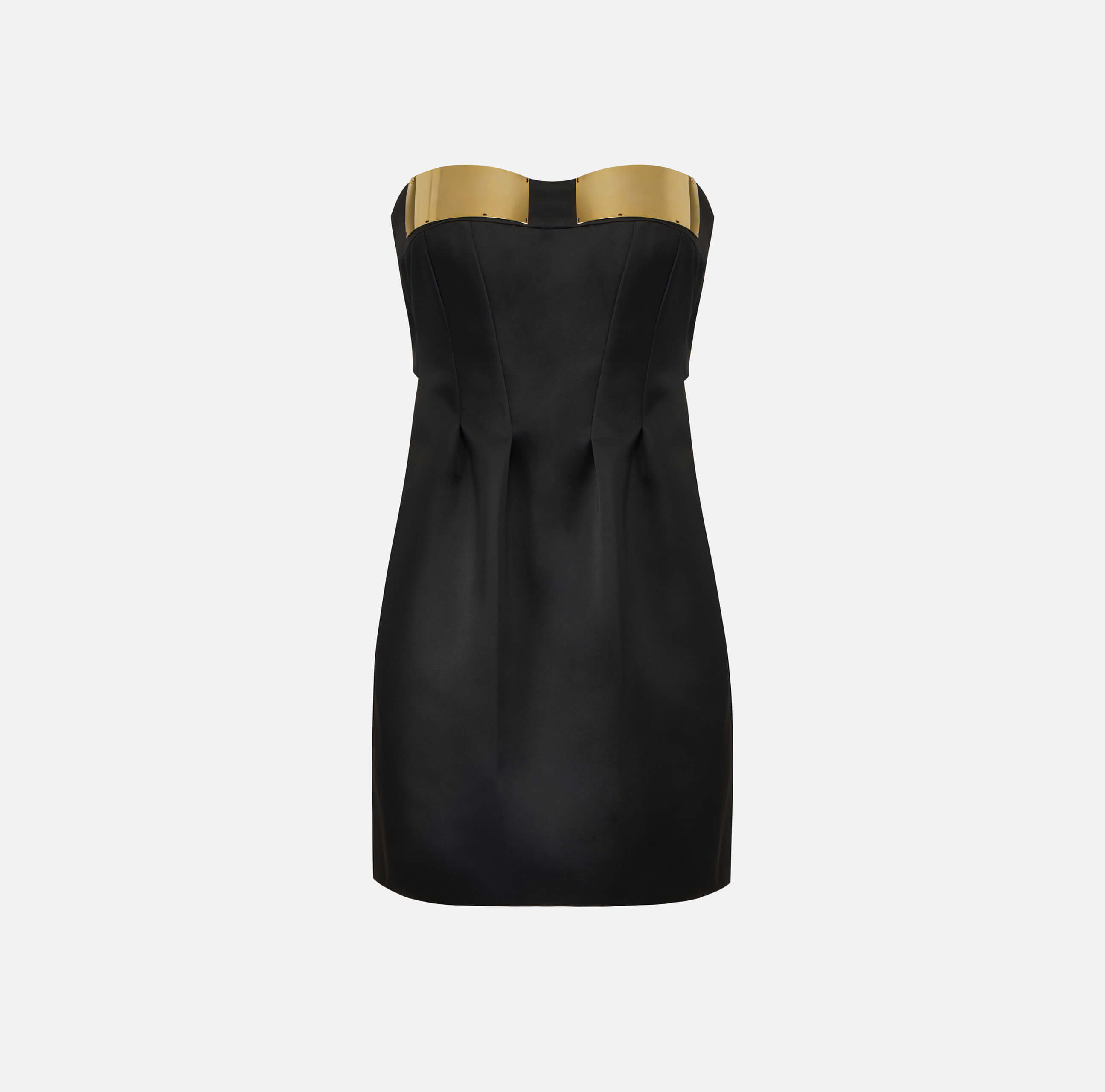Mini dress in duchess satin with jewel cups