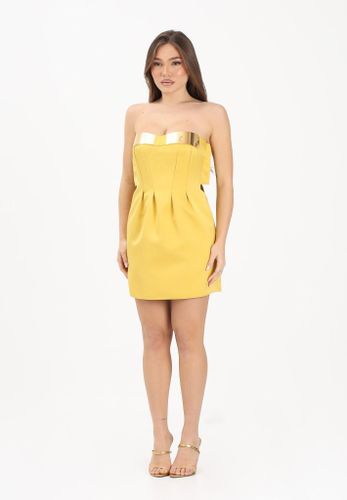 Mini dress in duchess satin with jewel cups