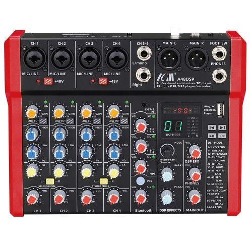 ICM A48DSP – מיקסר אנלוגי 8 ערוצים עם DSP, Bluetooth והקלטה ל-USB