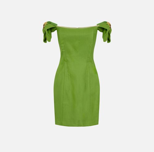 Linen-blend mini dress