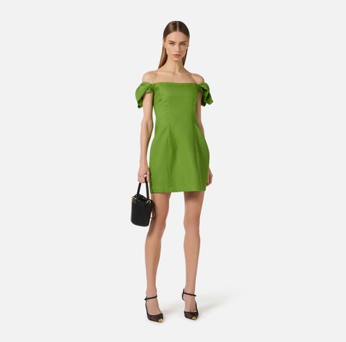 Linen-blend mini dress