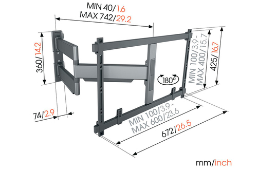 זרוע לטלויזיה 55 -100 אינץ Vogels TVM 5845