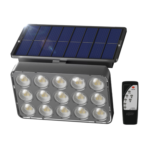 פנס קיר סולארי 100W מקצועי 6500K שחור Liper Sol