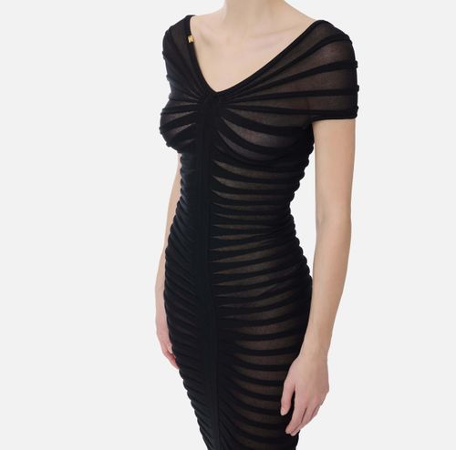 Cotton thread and viscose dress