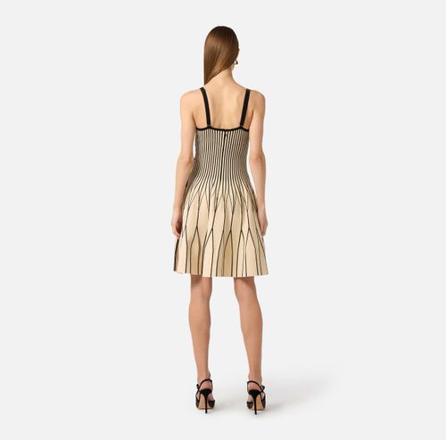 Dress in two-colour knit fabric