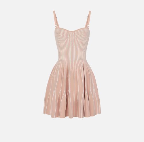 Dress in two-colour knit fabric