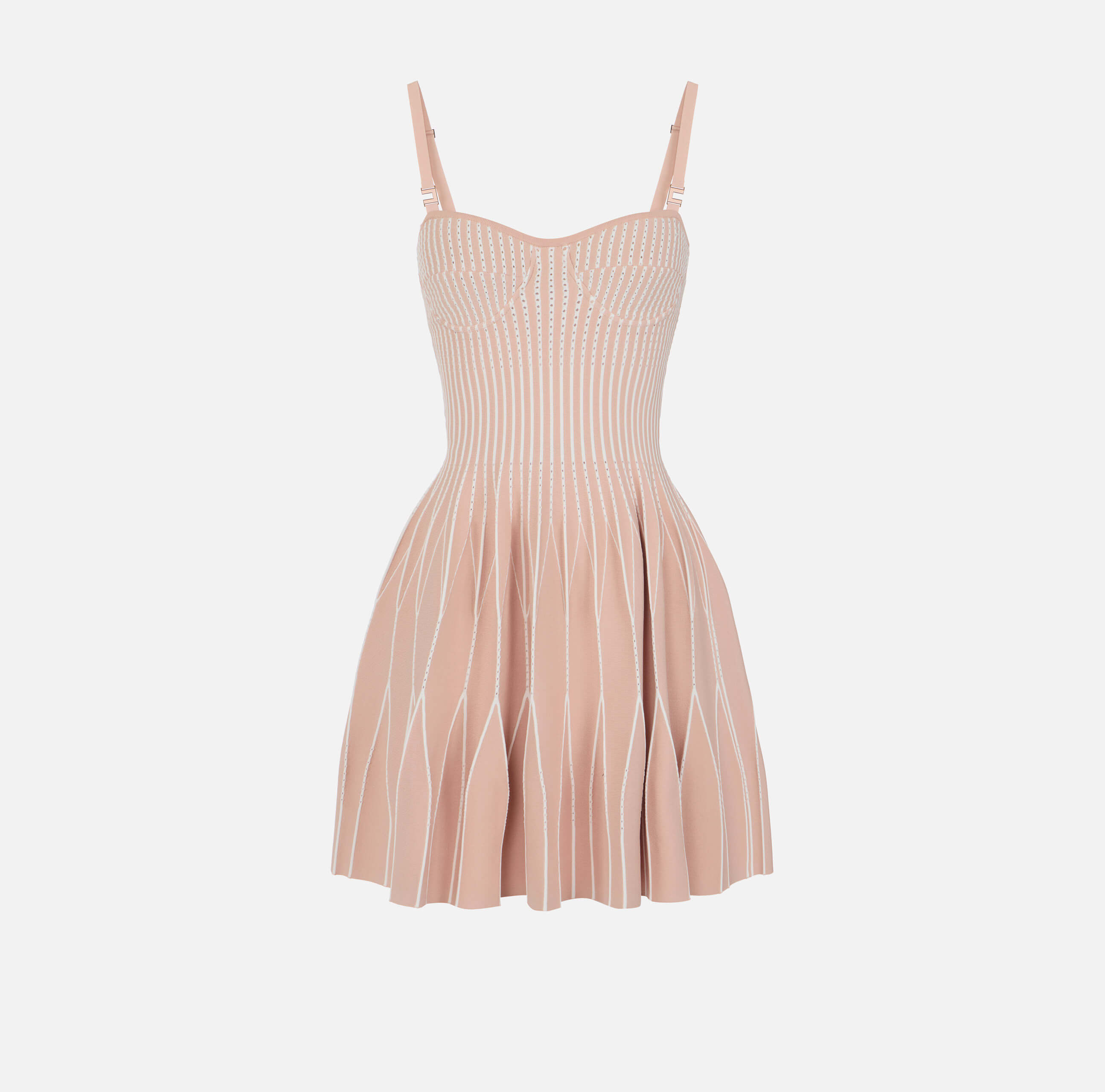 Dress in two-colour knit fabric