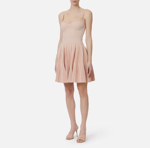 Dress in two-colour knit fabric
