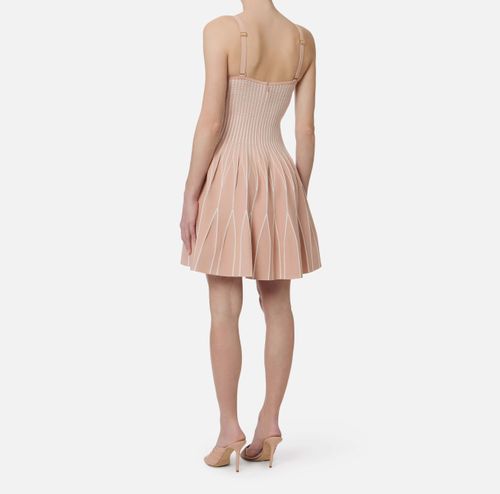 Dress in two-colour knit fabric