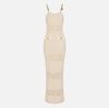 Bouclé knit dress with cut-outs