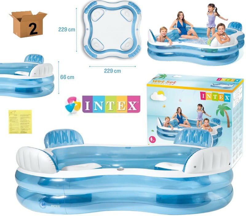 בריכת משחק מתנפחת עם 4 מושבים Intex
