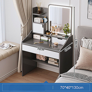 שידת איפור עם מראה כולל תאורת LED רוחב 70 סמ דגם RSM-3007 