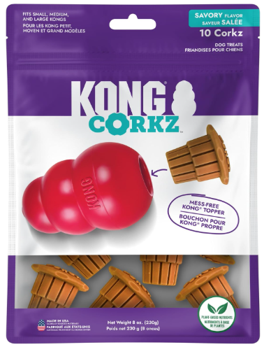 קונג קרוגס חטיף למשחקי קונג לכלבים 10 יחידות - KONG Corkz Topper Savory Flavor Dog Chew Treats 