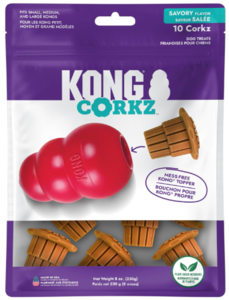 קונג קרוגס חטיף למשחקי קונג לכלבים 10 יחידות - KONG Corkz Topper Savory Flavor Dog Chew Treats 