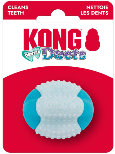 משחק לכלבים קונג גומז כדור דנטלי מיני - KONG Duets Dental Dog Toy Raised Nubs with Textures to Clean Teeth and Freshen Breath 