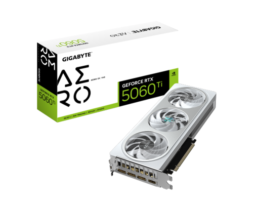 כרטיס מסך Gigabyte RTX 5060 Ti AERO OC 16GB white