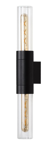 מנורת קיר סדרת טורץ'/ TORCH מוגנת IP54 גוף שחור UP & DOWNE27  יורולוקס 
