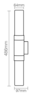 מנורת קיר סדרת טורץ'/ TORCH מוגנת IP54 גוף שחור UP & DOWNE27 