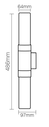 מנורת קיר סדרת טורץ'/ TORCH מוגנת IP54 גוף שחור UP & DOWNE27  יורולוקס 
