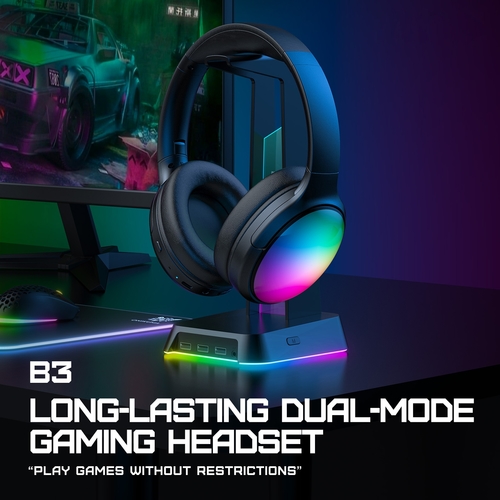 אוזניות גיימינג אלחוטיות ONIKUMA B3 RGB עם ANC – Wireless Gaming Headphones