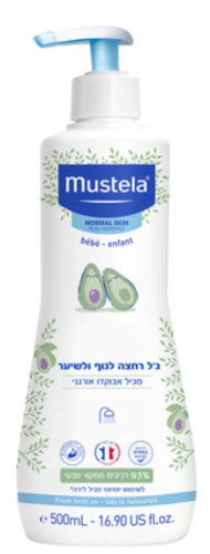 ג'ל רחצה לגוף ולשיער לתינוקות וילדים Mustela