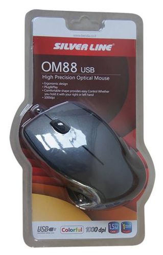 Silver Line OM88 Wired Optical Mouse – עכבר אופטי חוטי ארגונומי