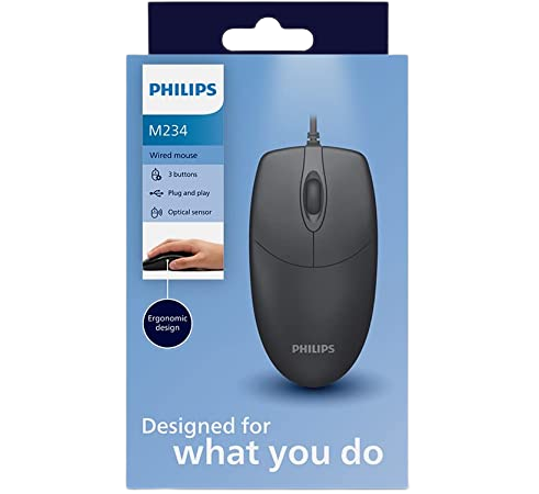 Philips M234 Wired Optical Mouse – עכבר אופטי חוטי Philips M234